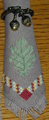 Oak Leaf Table Set Detail